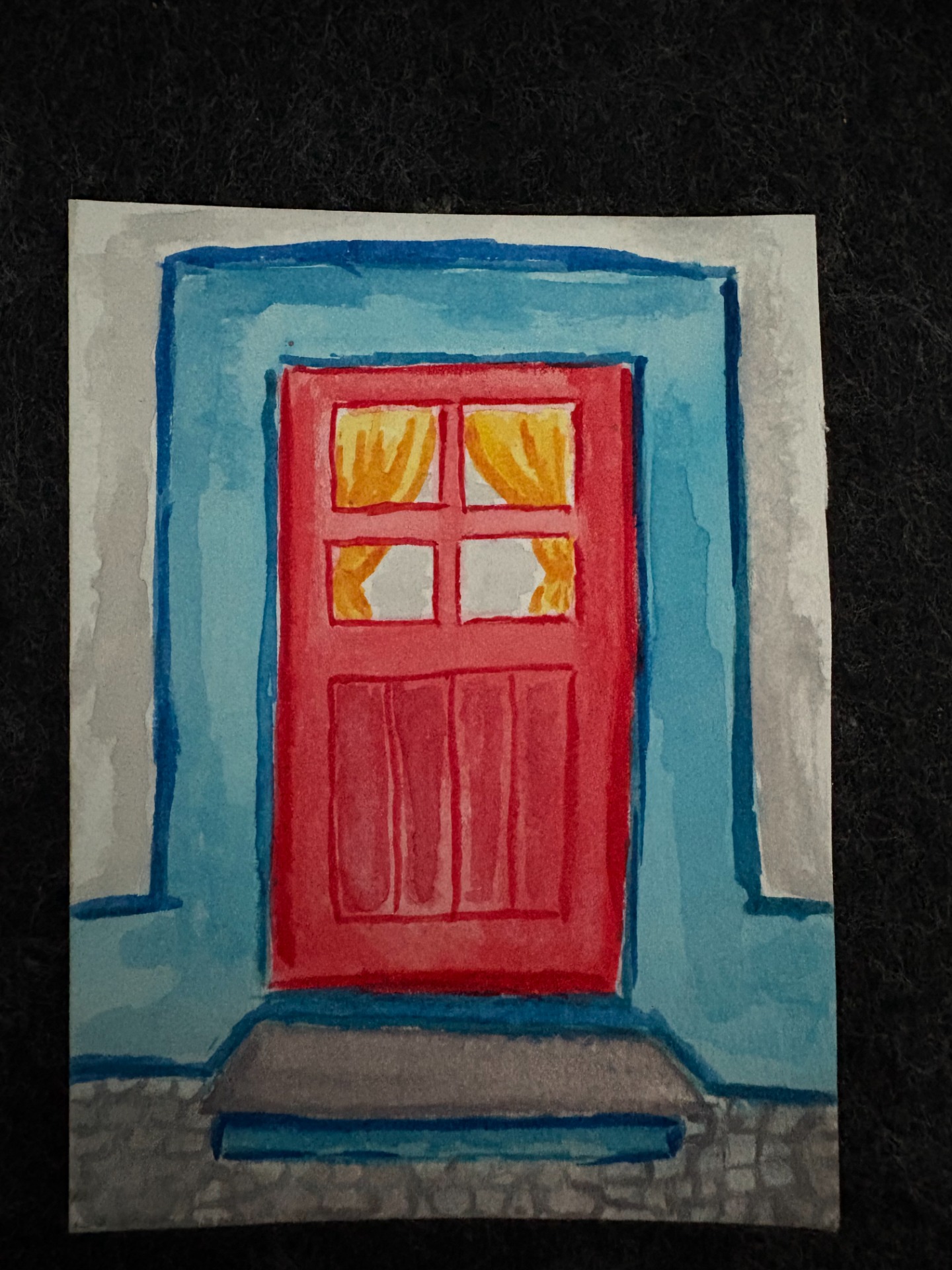 Aquarela porta portuguesa